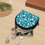 Blue Watercolor Butterfly Pattern Print Coin Purse