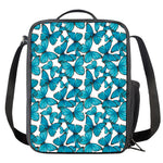 Blue Watercolor Butterfly Pattern Print Crossbody Lunch Bag
