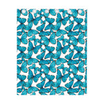 Blue Watercolor Butterfly Pattern Print Curtain