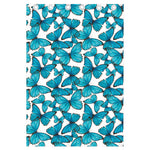 Blue Watercolor Butterfly Pattern Print Curtain