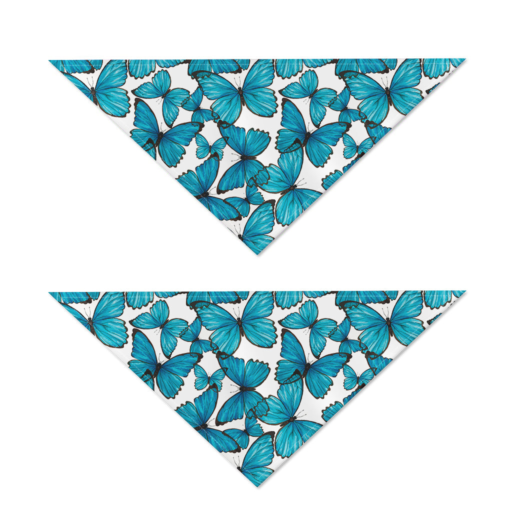 Blue Watercolor Butterfly Pattern Print Dog Bandana