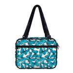 Blue Watercolor Butterfly Pattern Print Double Strap Bible Bag