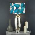 Blue Watercolor Butterfly Pattern Print Drum Lamp Shade