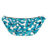 Blue Watercolor Butterfly Pattern Print Fanny Pack