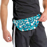 Blue Watercolor Butterfly Pattern Print Fanny Pack