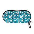 Blue Watercolor Butterfly Pattern Print Glasses Case