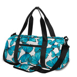 Blue Watercolor Butterfly Pattern Print Gym Bag