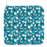 Blue Watercolor Butterfly Pattern Print Hand Towel