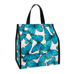 Blue Watercolor Butterfly Pattern Print Insulated Lunch Tote