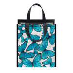 Blue Watercolor Butterfly Pattern Print Insulated Lunch Tote