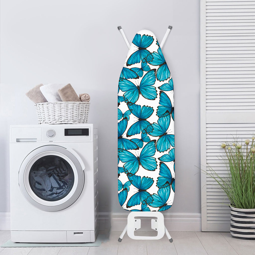 Blue Watercolor Butterfly Pattern Print Ironing Board Cover