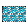 Blue Watercolor Butterfly Pattern Print Kitchen Mat