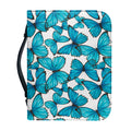 Blue Watercolor Butterfly Pattern Print Leather Bible Cover