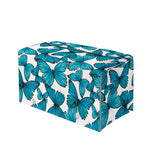 Blue Watercolor Butterfly Pattern Print Leather Tissue Box Cover