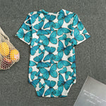 Blue Watercolor Butterfly Pattern Print Men's Bodysuit