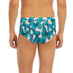 Blue Watercolor Butterfly Pattern Print Men's Briefs