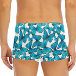 Blue Watercolor Butterfly Pattern Print Men's Short Boxer Briefs