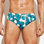 Blue Watercolor Butterfly Pattern Print Men's Swim Briefs