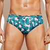 Blue Watercolor Butterfly Pattern Print Men's Swim Briefs