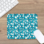 Blue Watercolor Butterfly Pattern Print Mouse Pad