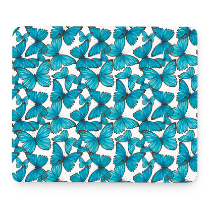 Blue Watercolor Butterfly Pattern Print Mouse Pad