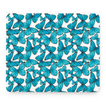 Blue Watercolor Butterfly Pattern Print Mouse Pad