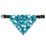 Blue Watercolor Butterfly Pattern Print Over The Collar Dog Bandana