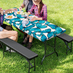 Blue Watercolor Butterfly Pattern Print Picnic Table Cover