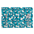 Blue Watercolor Butterfly Pattern Print Placemat