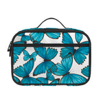 Blue Watercolor Butterfly Pattern Print Portable Lunch Bag