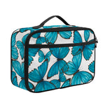 Blue Watercolor Butterfly Pattern Print Portable Lunch Bag