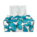 Blue Watercolor Butterfly Pattern Print Rectangle Tissue Box Cover