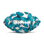Blue Watercolor Butterfly Pattern Print Rugby Ball