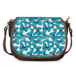 Blue Watercolor Butterfly Pattern Print Saddle Bag