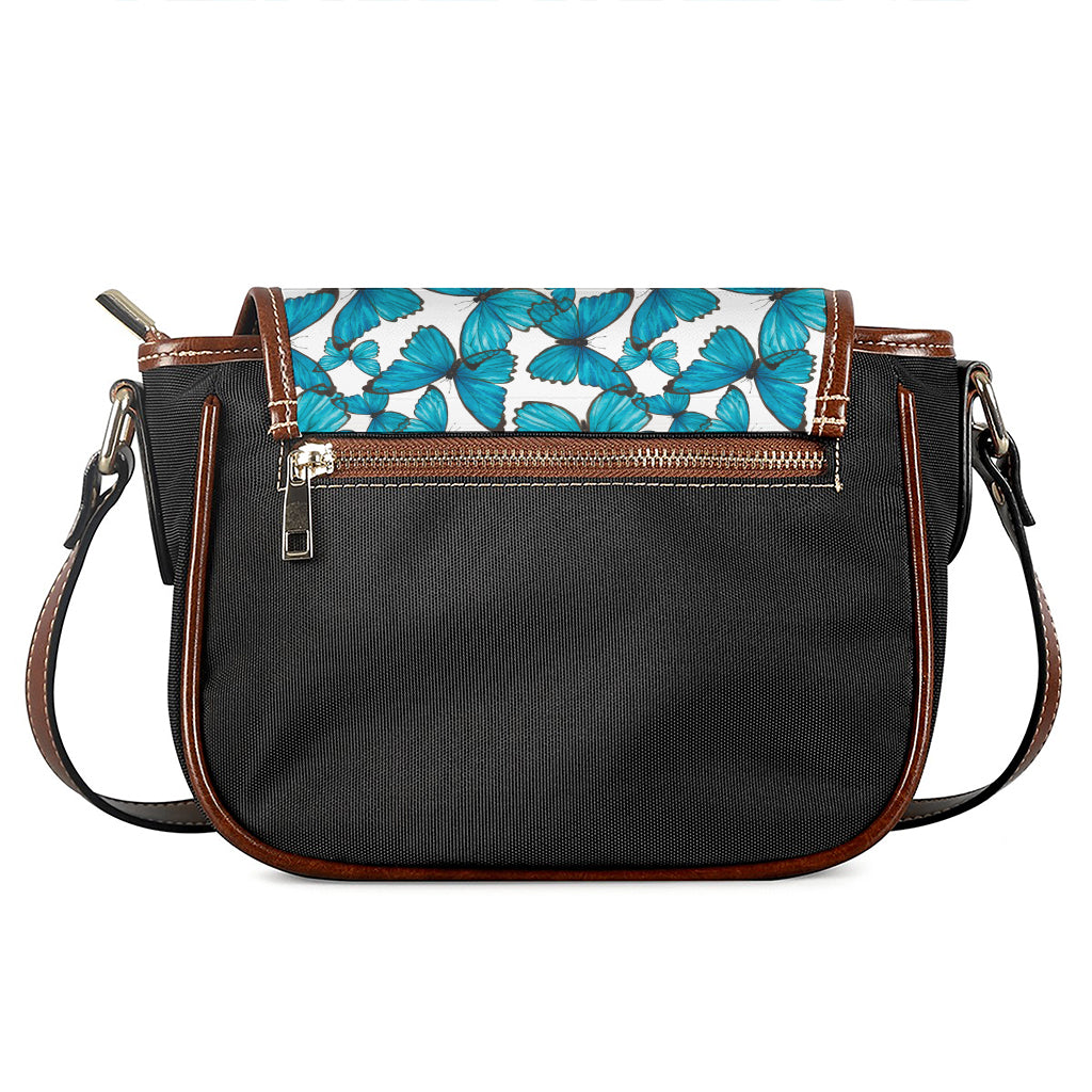 Blue Watercolor Butterfly Pattern Print Saddle Bag