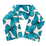 Blue Watercolor Butterfly Pattern Print Scarf