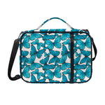 Blue Watercolor Butterfly Pattern Print Shoulder Strap Bible Bag