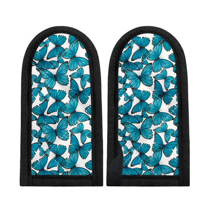 Blue Watercolor Butterfly Pattern Print Skillet Handle Cover