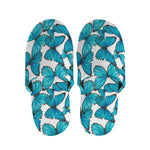 Blue Watercolor Butterfly Pattern Print Slippers