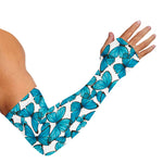 Blue Watercolor Butterfly Pattern Print Sun Protection Arm Sleeves