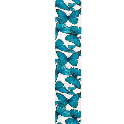 Blue Watercolor Butterfly Pattern Print Table Runner