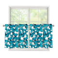Blue Watercolor Butterfly Pattern Print Tier Curtains