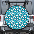 Blue Watercolor Butterfly Pattern Print Tire Cover