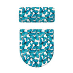 Blue Watercolor Butterfly Pattern Print Toilet Lid And Tank Cover Set
