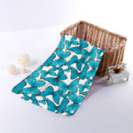 Blue Watercolor Butterfly Pattern Print Towel