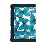Blue Watercolor Butterfly Pattern Print Trifold Wallet