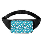 Blue Watercolor Butterfly Pattern Print Waist Bag