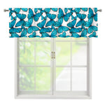 Blue Watercolor Butterfly Pattern Print Window Valance