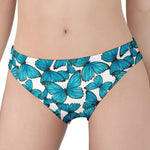 Blue Watercolor Butterfly Pattern Print Women's Panties