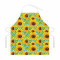 Blue Watercolor Sunflower Pattern Print Adjustable Apron